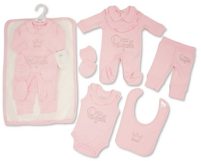 Baby Girls 5 Pieces Gift Set - Princess (NB-6m) (PK6)  GP-25-1294P