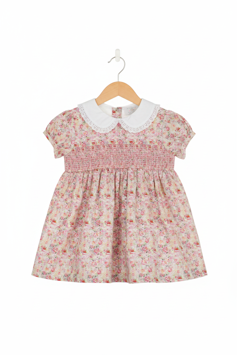 Baby Summer Dress - Smocked Roses  (1-2yrs) (PK6) - K34220