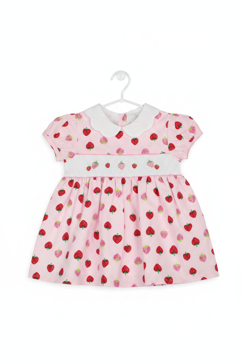 Baby Summer Dress - Pink Strawberries (1-2yrs) (PK6) - K34219