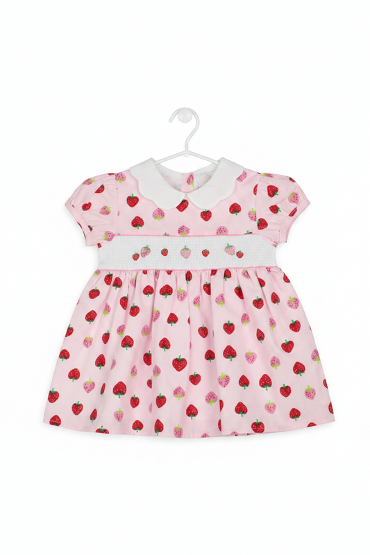 Baby Summer Dress - Pink Strawberries (1-2yrs) (PK6) - K34219
