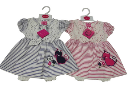 Baby Dress - Stripy Cat (0-9months) (PK6) DRS27