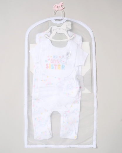 5pc Baby Mesh Bag Gift Set - Best Little Sister (PK4) (NB-6m) H13698NB