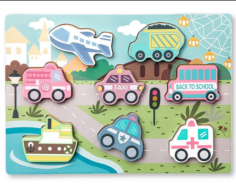 Wooden Educational Traffic Puzzle  (PK6) BT-24-0014