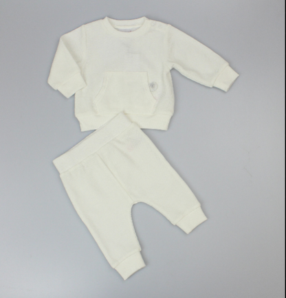 Baby Boys 2pc Jog Set - Bear/White (0-6M) (PK6) - J13954