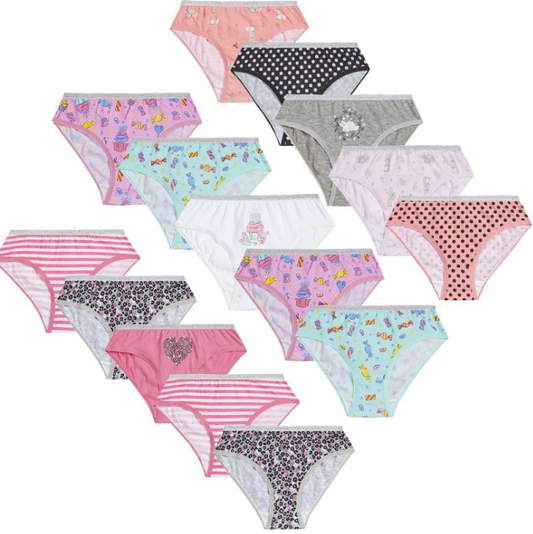 OLDER GIRLS 5 PACK BRIEFS (7-13 YEARS) (PK12) 14C916