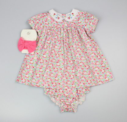 Baby Girls 3pc Dress, Pant & Headband Set - Floral/Pink(1-2yrs) (PK6) - M34312