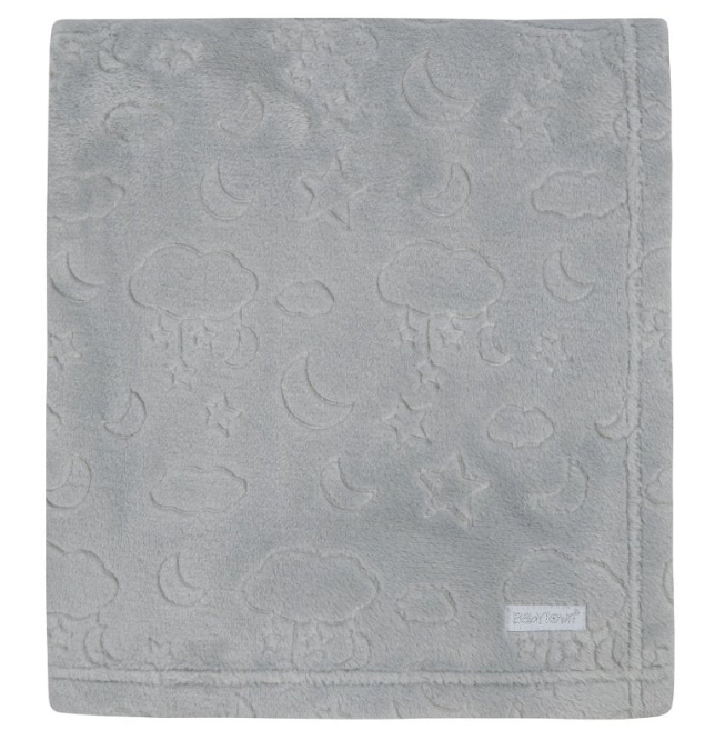 BABY EMBOSSED MOONS & STARS PLUSH BLANKET (75 x 90 cm) (PK6) 19C243