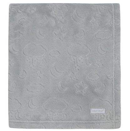 BABY EMBOSSED MOONS & STARS PLUSH BLANKET (75 x 90 cm) (PK6) 19C243