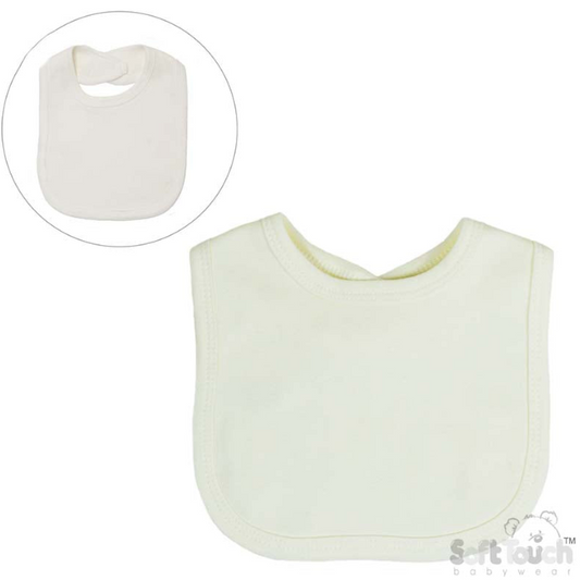 BABY CREAM VELCRO BIB (PK12) P4621-C