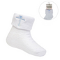 WHITE ANKLE SOCKS W/CROSS EMBROIDERY (0-12 Months) (PK12) S11-B