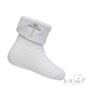 WHITE ANKLE SOCKS W/CROSS EMBROIDERY (0-12 Months) (PK12) S11-W