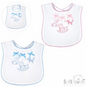 Velco Fastening Embroidered Bib - Puppies (33x22cm) (PK12) P3619-BP