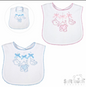 Velco Fastening Embroidered Bib - Teddy (33x22cm) (PK12) P3616-BP