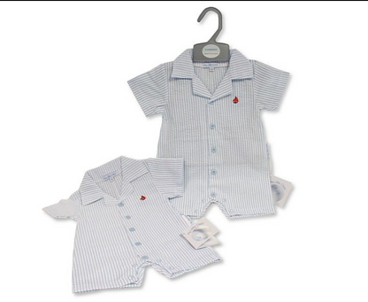 Baby Boys Striped Short Romper (NB-6m) (PK6) Bis-2120-6111
