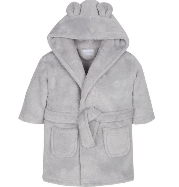 INFANT GREY HOODED DRESSING GOWN (2-4 YEARS) (PK6) 18C50924