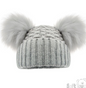 Deluxe Grey Checked/Striped Hat w/Pom Poms (2-5yrs) (PK6) H674-G