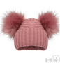 Deluxe Deco Rose Checked/Striped Hat w/Pom Poms (12-24m) (PK6) H672-DR