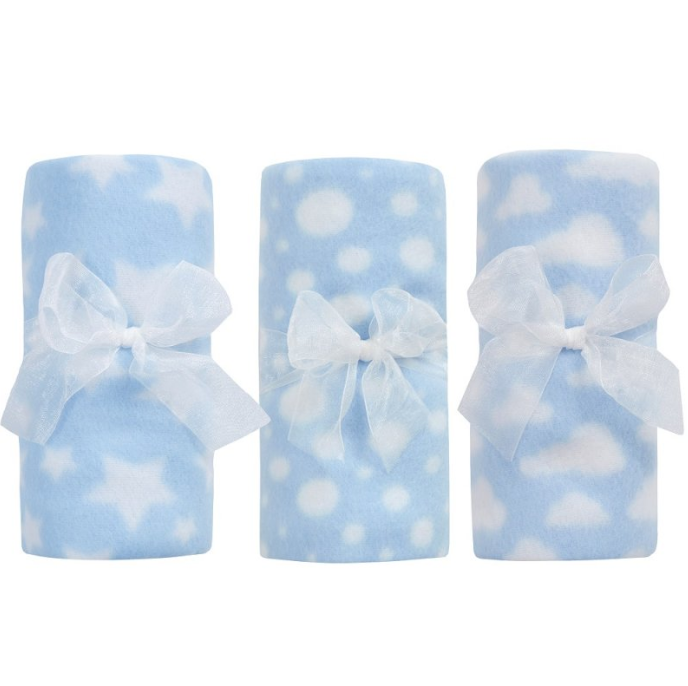 Baby Soft Fleece Roll Blanket - Sky (75X75cm) (PK6) 19C247