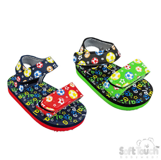 FOOTBALL/GOAL PRINT SANDALS (9 to 18 Months) (PK6) E46