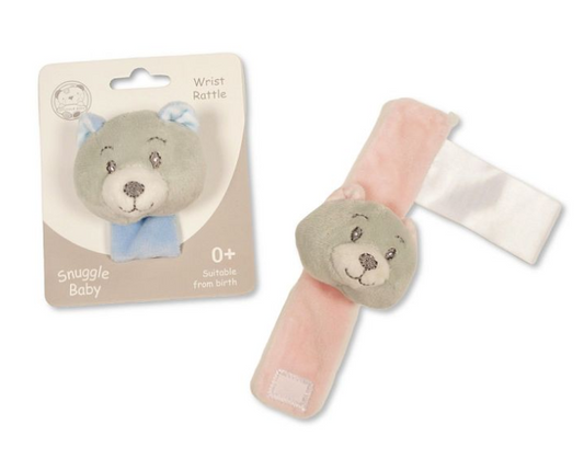 Baby Wrist Rattle - Teddy  (8cm) (PK6) GP-25-1312