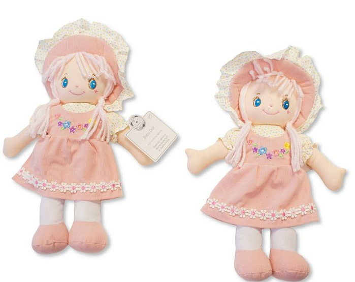 Baby Girl Soft Doll with Pink Dress and Flower Embroidery (32cm) (PK6) GP-25-1320