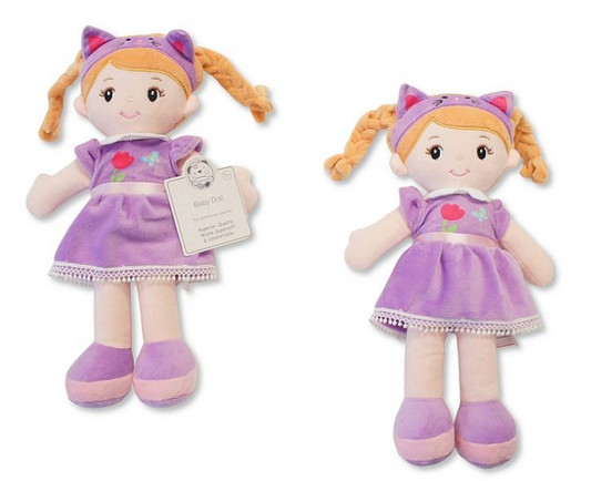 Small Baby Girl Soft Doll with Purple Dress (30cm) (PK6) GP-25-1319
