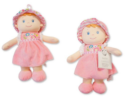 Baby Girl Soft Doll with Pink Dress and Hat (32cm) (PK6) GP-25-1315