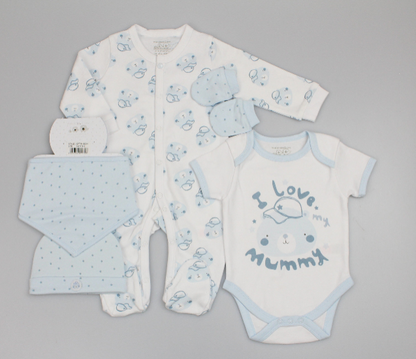 5pc Gift Set - Blue/I Love My Mummy (0-9m) (PK6) M15914