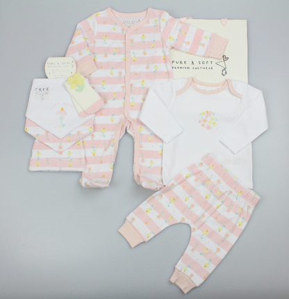 7pc Gift Set w/Bag - Precious/Flowers (0-6m) (PK6) M15877