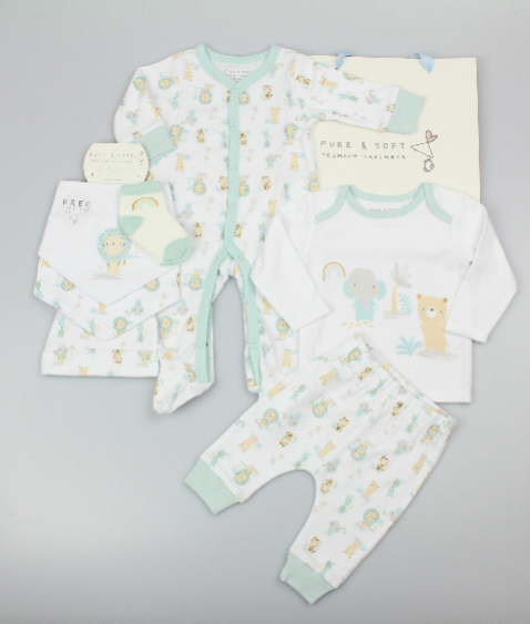7pc Gift Set w/Bag - Elephant/Teddy (0-6m) (PK6) M15874