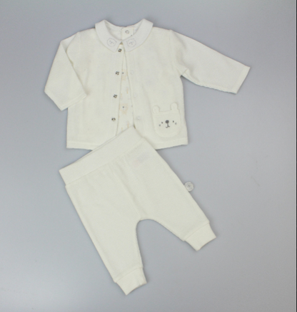 Baby Unisex 3pc Set - Cream  (0-6M) (PK6) J13956