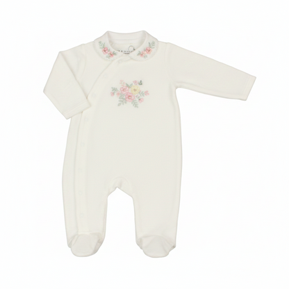 Baby Velour All in One - Cream/Bunny (0-9M) (PK6) M15978