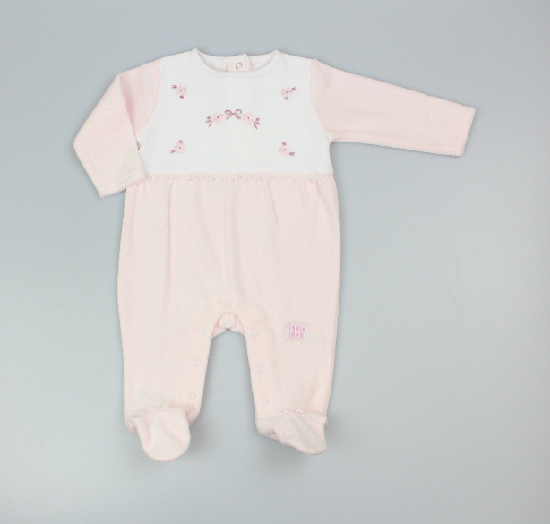 Baby Velour All in One - Pink/Floral (0-9M) (PK6) M15969