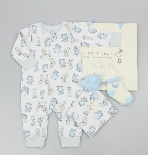 Baby Gift Set - Blue Elephant (0-6m) (PK6)  M15855