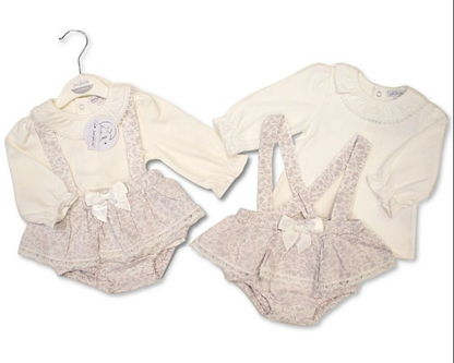 Baby Girls Jacquard 2 pcs Skirt Set with Bow (NB-9m) (PK6)  BIS-2020-2663