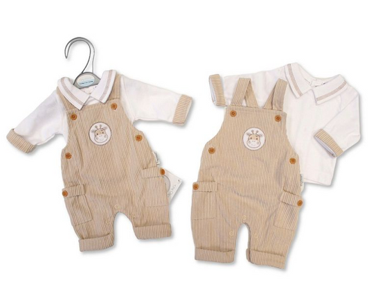 Premature Baby 2 pcs Dungaree Set - Giraffe (3-8lbs) (PK6)  PB-20-728