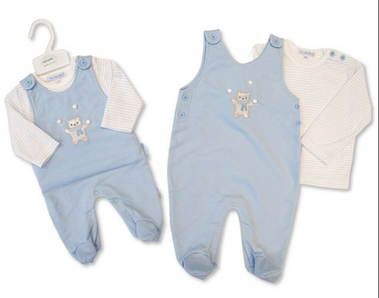 Baby Boys 2 pcs Dungaree Set - Snowballs (NB-9m) (PK6)  BIS-2020-2643