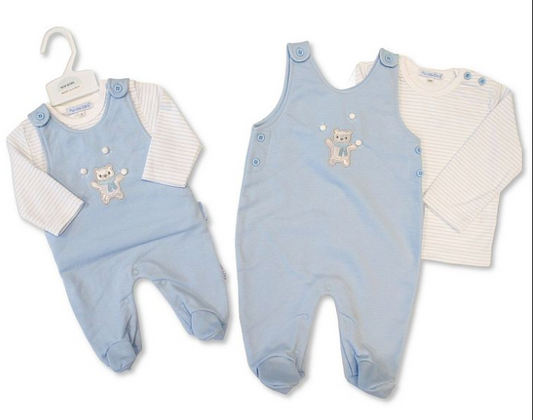 Baby Boys 2 pcs Dungaree Set - Snowballs (NB-9m) (PK6)  BIS-2020-2643