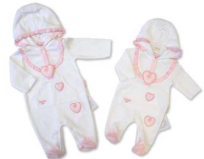 Baby Girls All-In-One with Faux Waistcoat - Cuddle Me (NB-6m) (PK6)  BIS-2020-2637