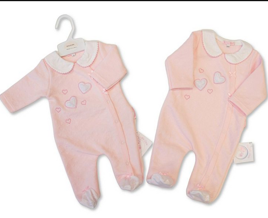 Baby Girls All-In-One - Hearts (NB-6m) (PK6)  BIS-2020-2623