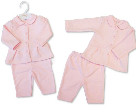 Baby Girls Heart Embossed 2 pcs Set (NB-9m) (PK6)  BIS-2020-2621