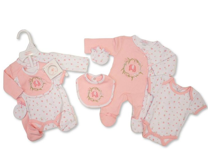 Premature Baby Girls 4 Pieces Set - Elephant (3-8lbs) (PK6)  PB-20-736P