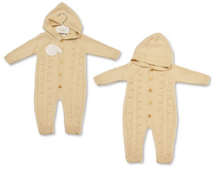 Knitted Baby All-In-One with Buttons (NB-6m) (PK6) BW-10-1230