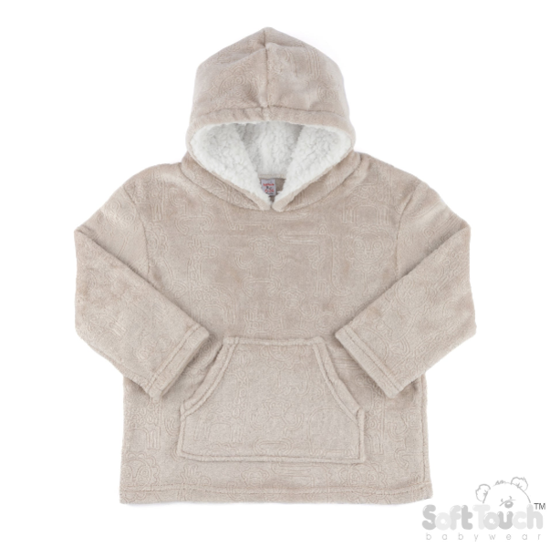Embossed Hoodies - Biscuit/Animal (2-4yrs) (PK4) HD305BI