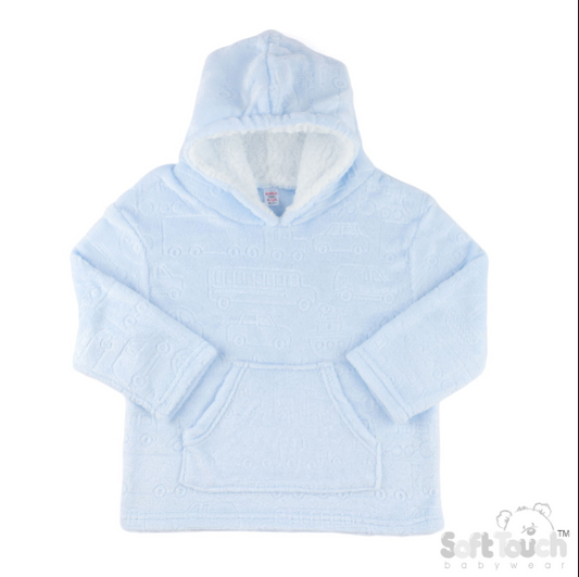 Embossed Hoodies - Blue/Vehicle (6-24m) (PK4) HD305B