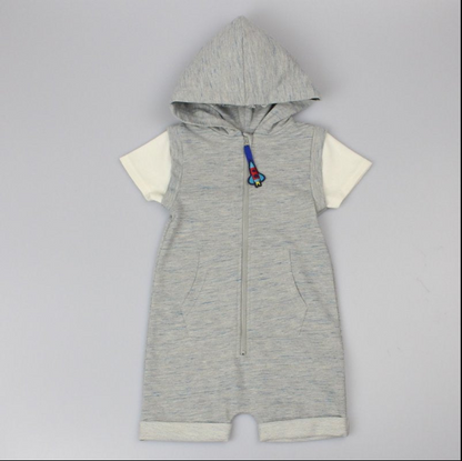 Baby Boys Hooded Romper - Rocket (6-24 Months) (PK6) D32755