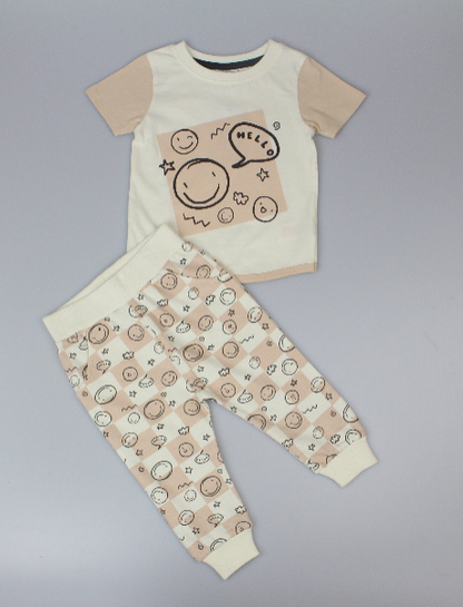 Baby Boys T-Shirt & Jog Pant Set - Hello (1-2yrs) (PK6) J33892