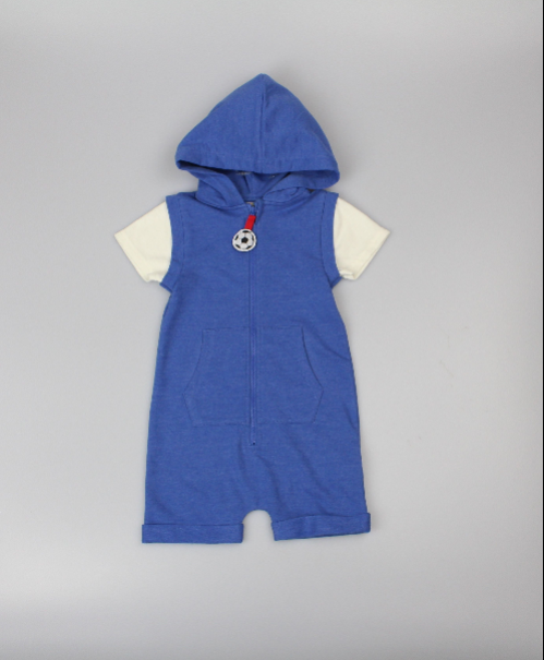 Boys F/T hood onesie Football (6-24 Months) (PK6) D32758