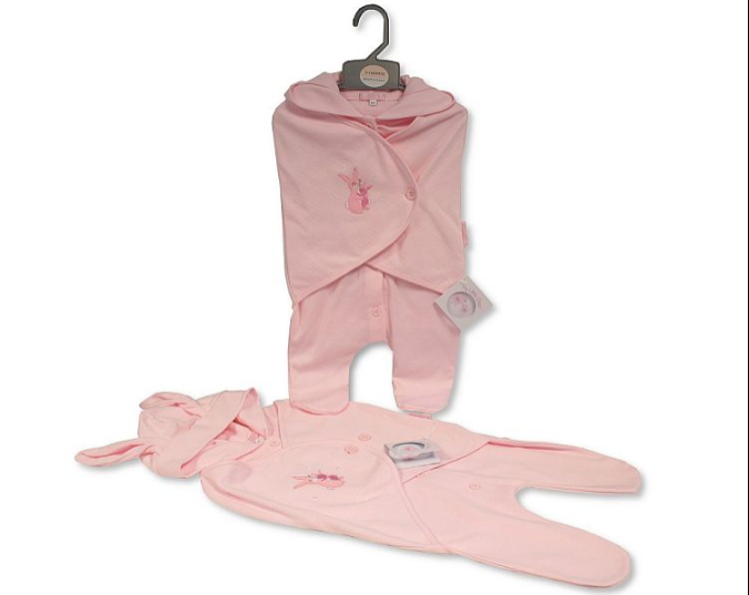 Baby Girls Wrap-Over All in One with Hood - Bunny (PK6) (NB-3) BIS-2020-2558
