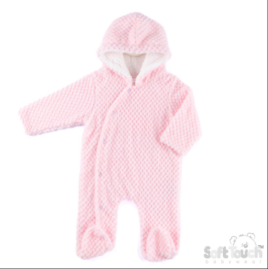 Sherpa Lined Waffle All in One - pink (3-9 Months) (PK4) AL110-P